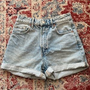 Zara mom fit denim shorts
